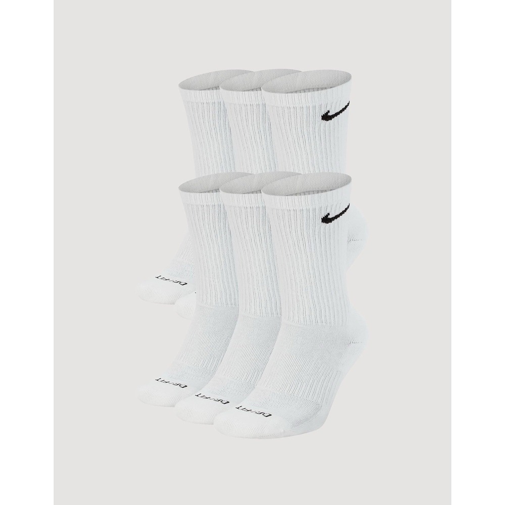 6 Pairs Nike Everyday Plus Dri-Fit Cotton Cushioned Crew Socks LARGE NEW
